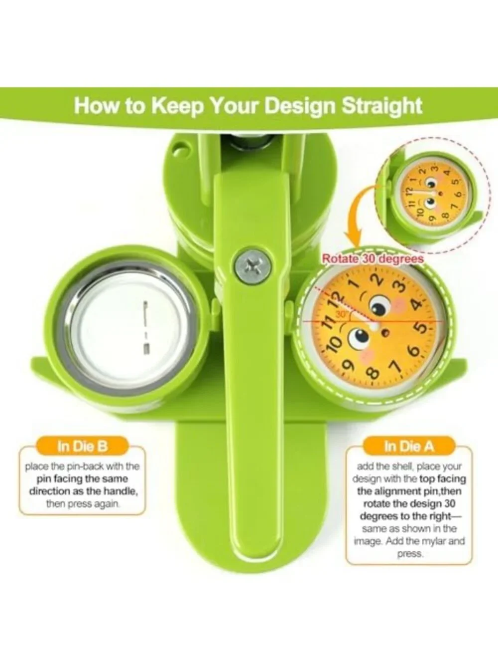 DIY Button Maker Machine 58mm - Easy Install, Badge Press with 100 Supplies